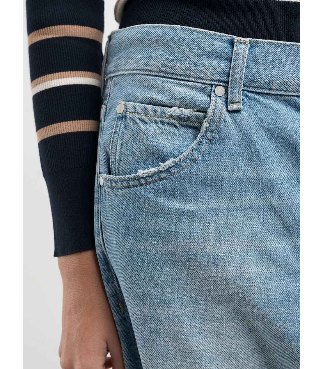 バギーフィットNARJAテンセルコットンデニム 詳細画像 ブルー 5